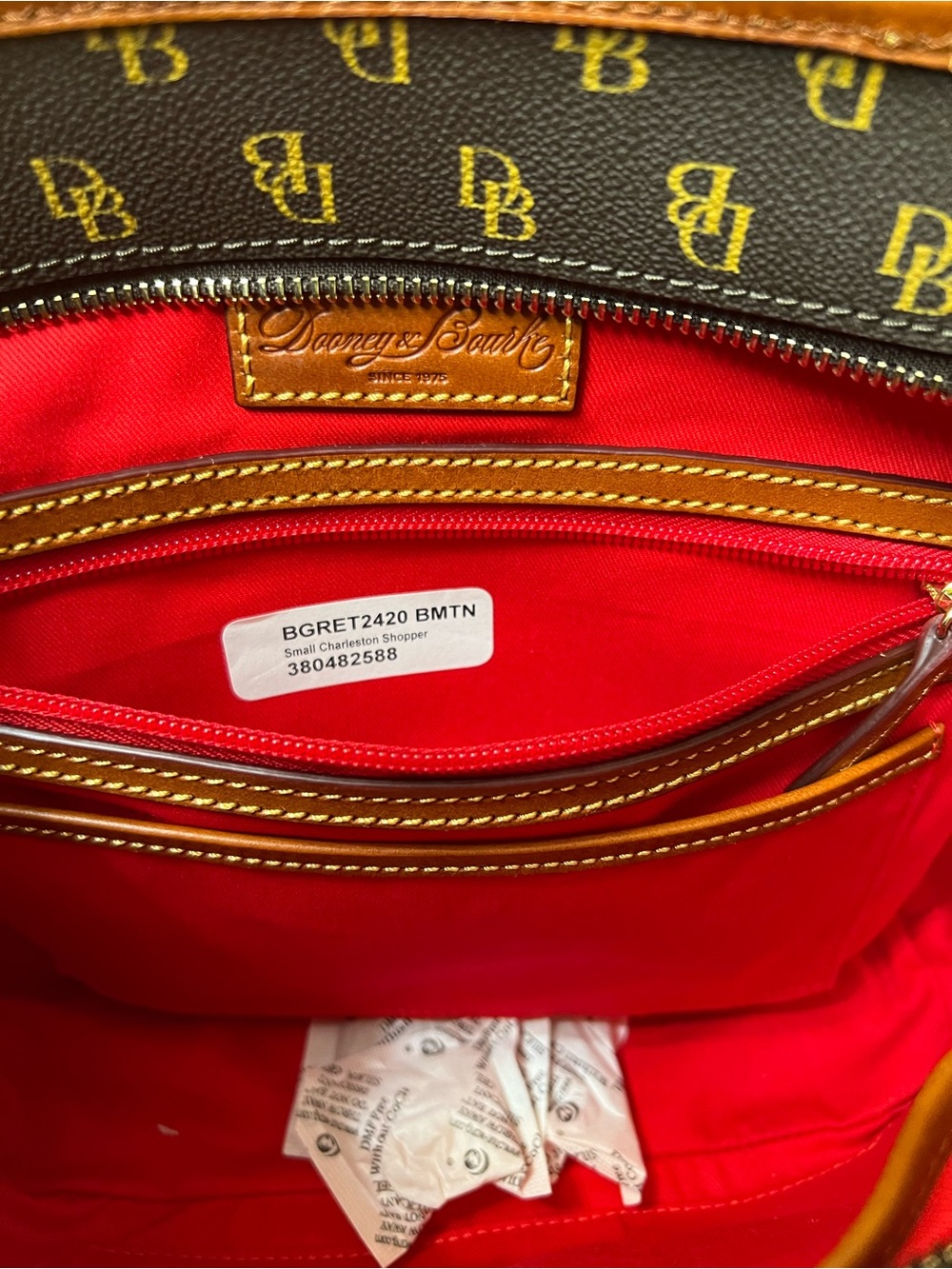 Dooney & Bourke leather Monogram Tote NWT w Dustbag - Picture 11 of 17